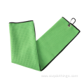 Microfiber waffle golf towels with hook and eyelet